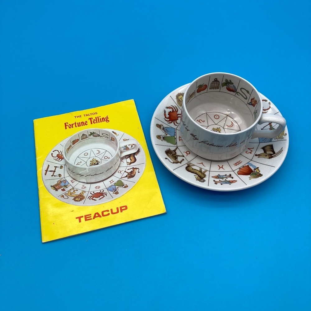Vintage 70s Jon Anton The Taltos Fortune Telling Teacup Saucer Set & Booklet